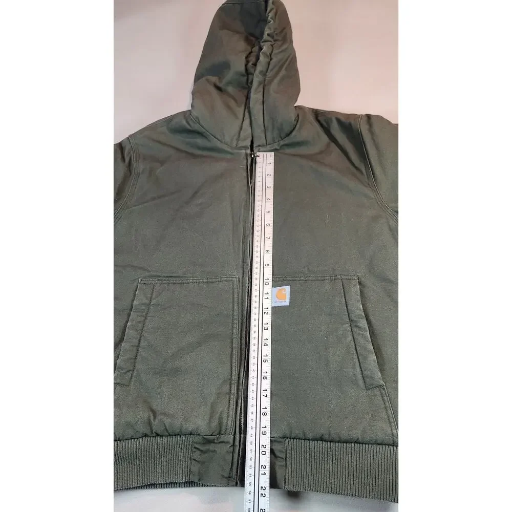 Carhartt Youth L 14-16 Olive Green Hooded Active Jacket Quilted Lined NWOT